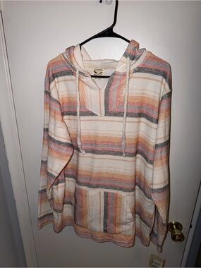 Women’s U.S. Vintage Hoodie Sweater - Multi-Stripe Cream